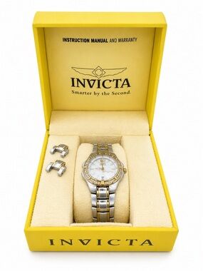 Invicta Two-Tone Gold and Silver Women's Watch with White Dial